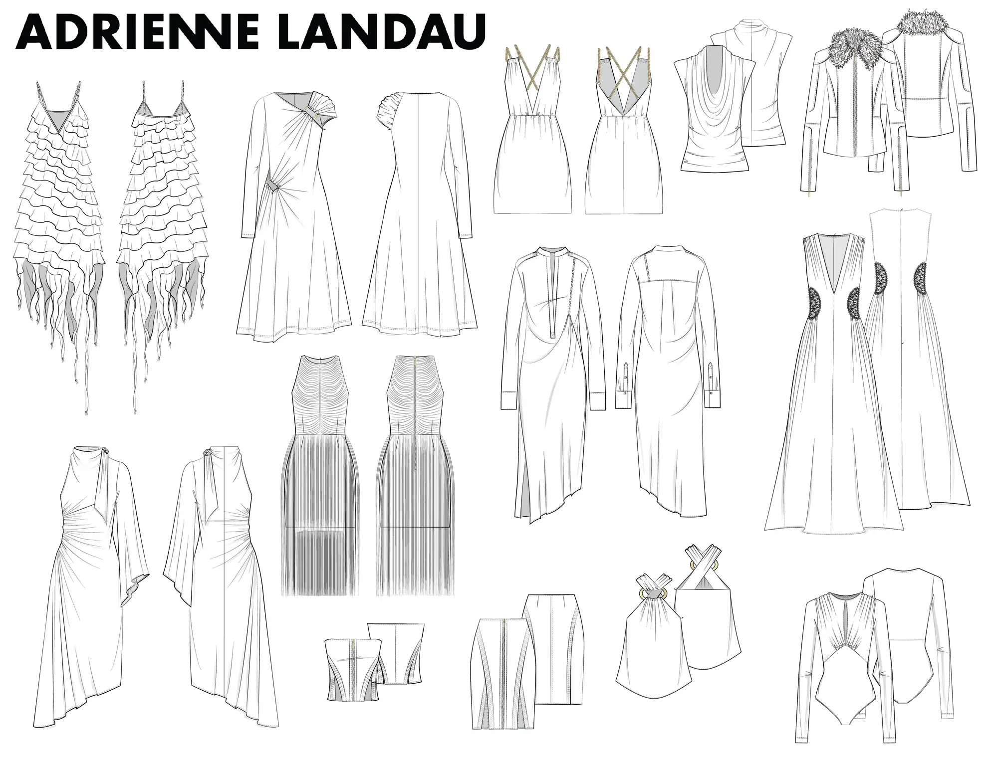 Adrienne Landau fashion sketches collection