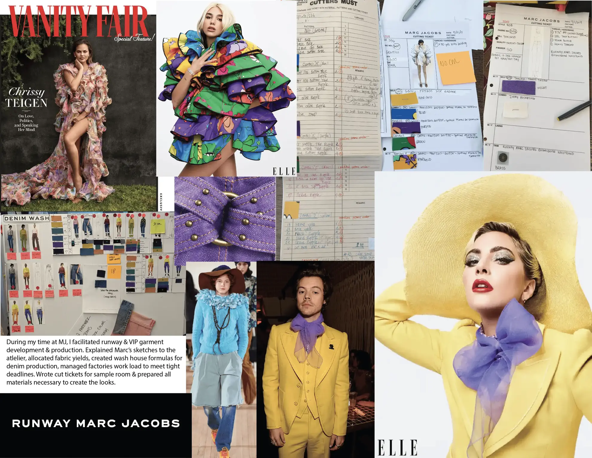 Marc Jacobs design process collage
