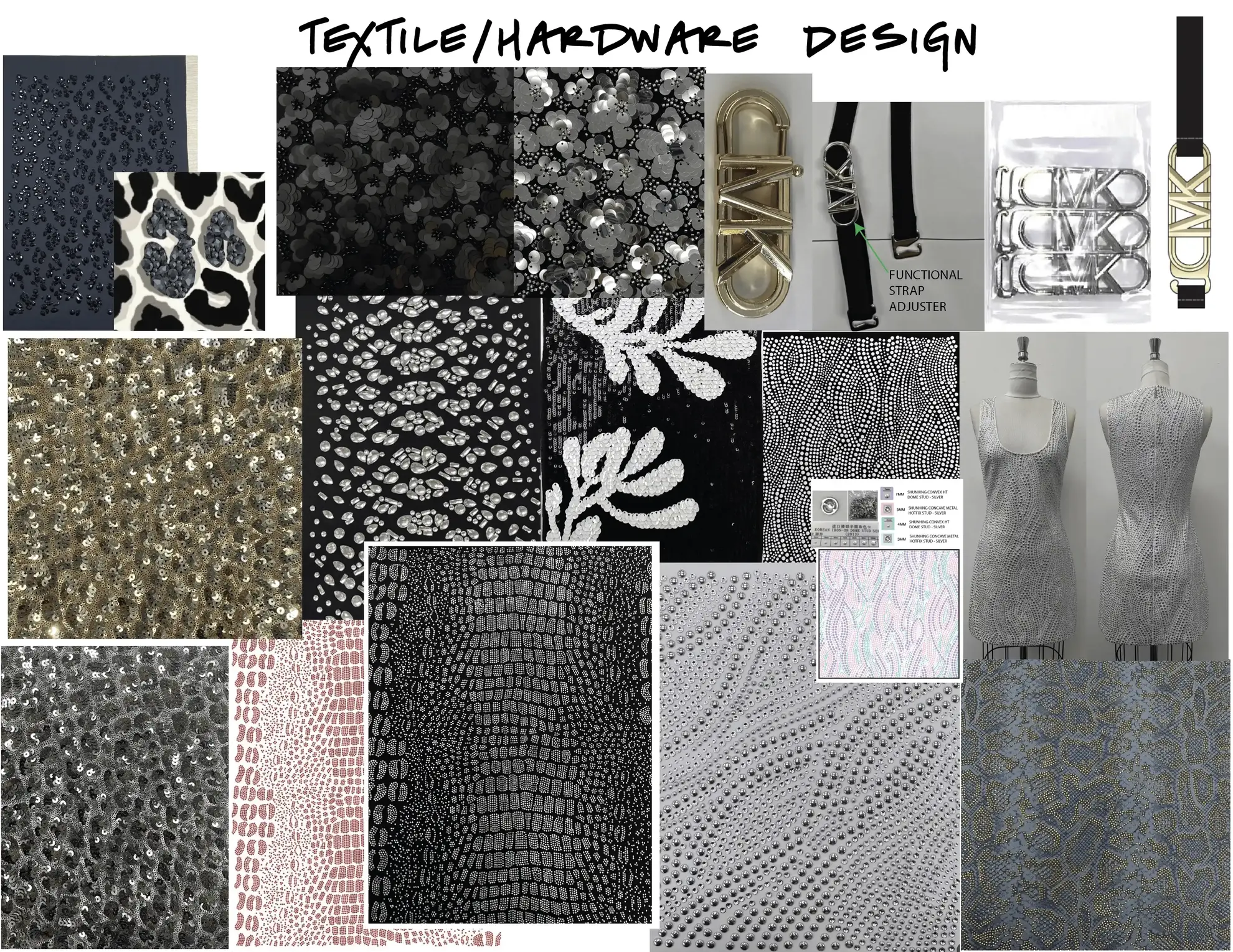 Michael Kors textile and hardware design board