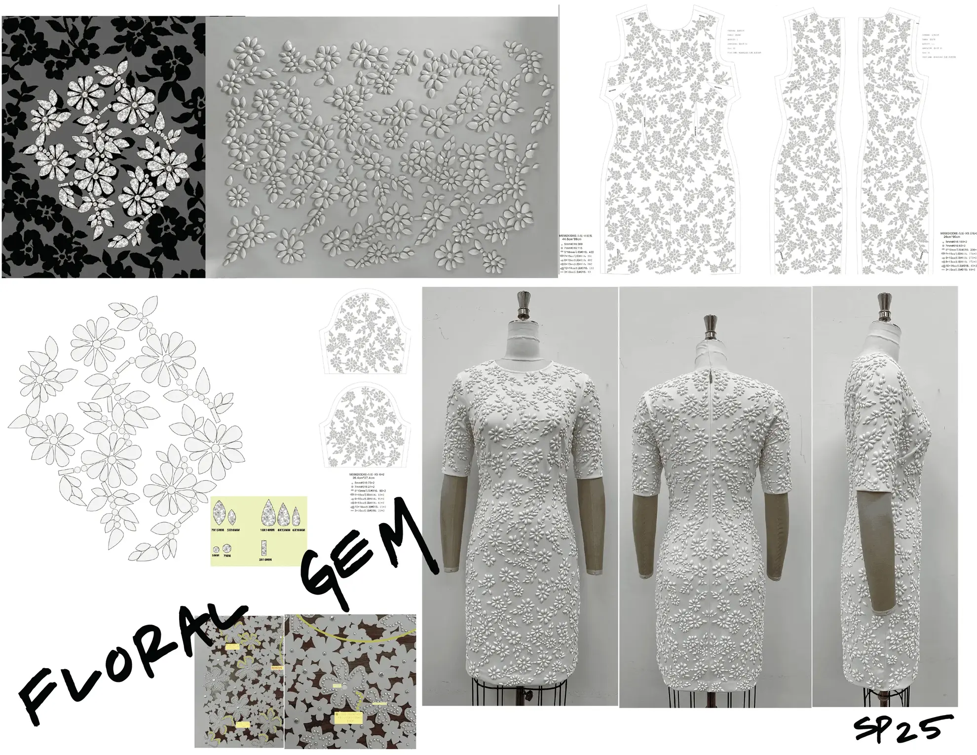 Michael Kors Floral Gem dress development
